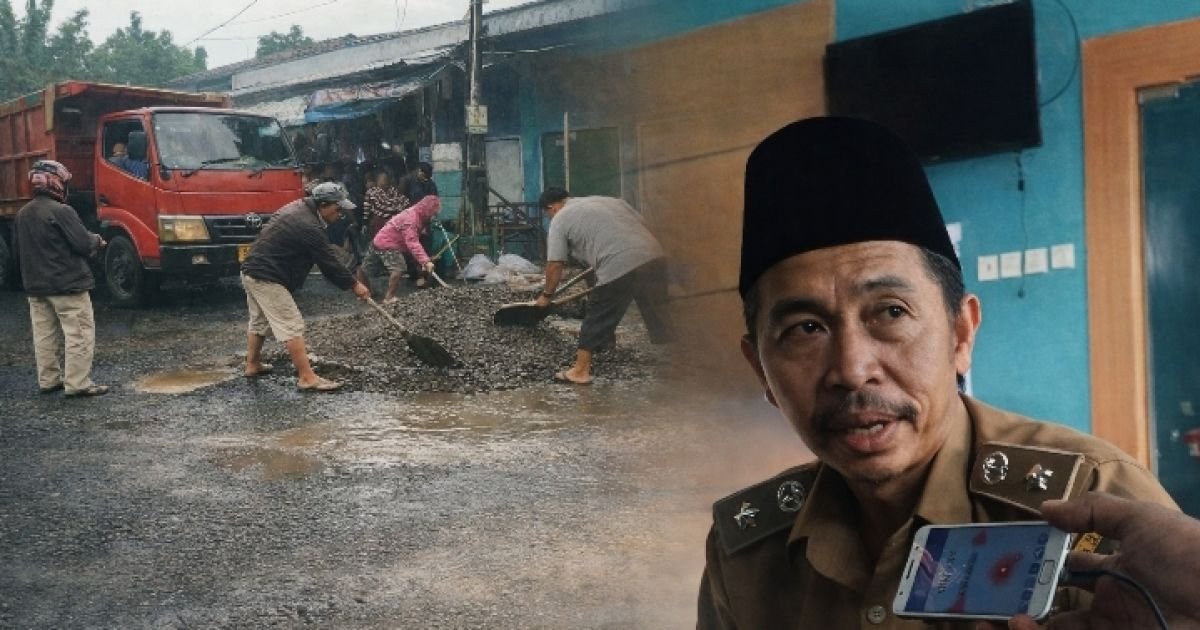 Viral Pohon Pisang di Jalan Rusak, Kades Halimi Langsung Turun Tangan