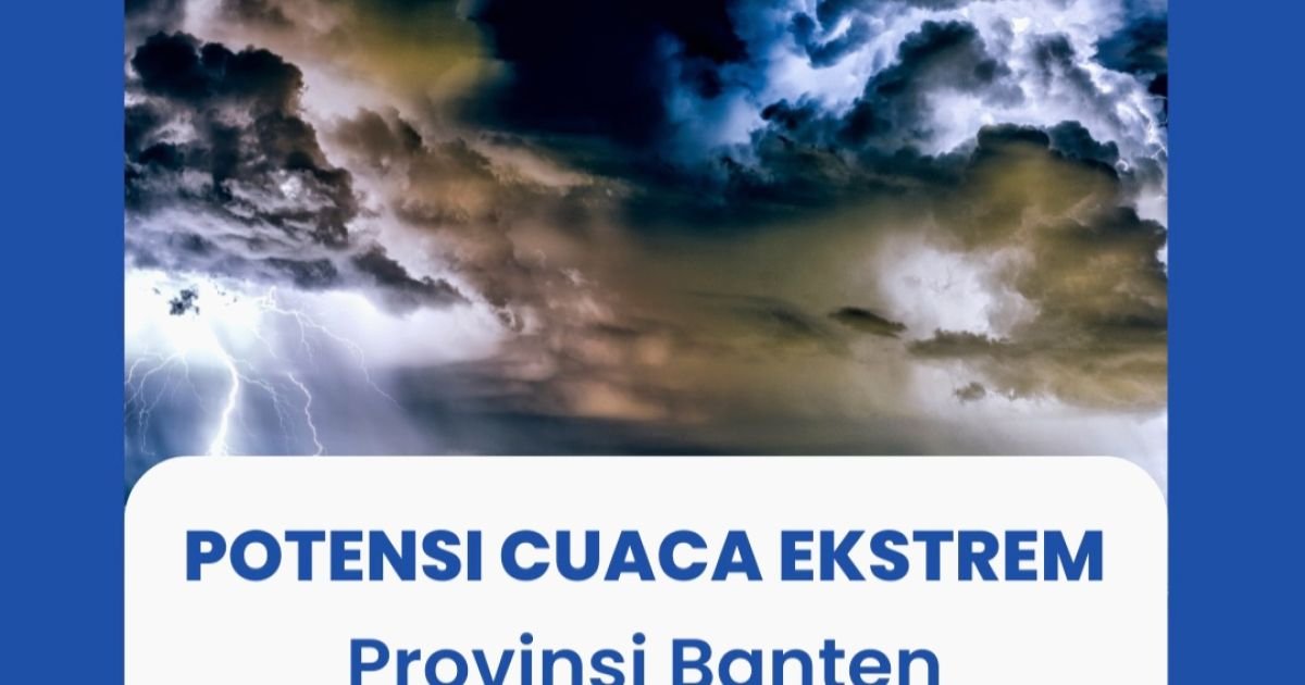 Ilustrasi cuaca ekstrem melanda Kabupaten Tangerang dan wilayah Banten, ditandai hujan lebat, banjir, angin kencang, serta potensi gelombang tinggi. BMKG mengeluarkan peringatan dini cuaca ekstrem periode 17–22 Januari 2026.