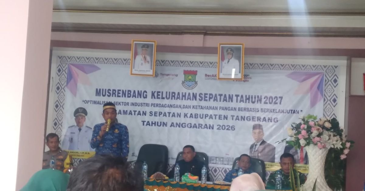 Musyawarah Perencanaan Pembangunan (Musrenbang) Kelurahan Sepatan Tahun 2027 digelar di Aula Kantor Kelurahan Sepatan, Kecamatan Sepatan, Kabupaten Tangerang, Senin (19/1/2026).