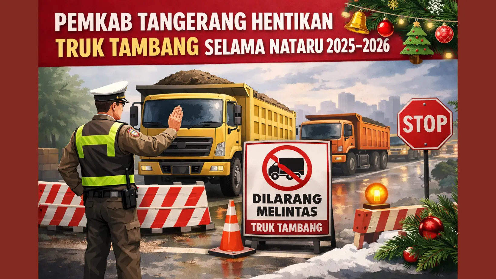 Pemkab Tangerang Hentikan Truk Tambang Selama Nataru 2025–2026